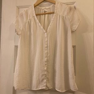 White short sleeved sheer blouse